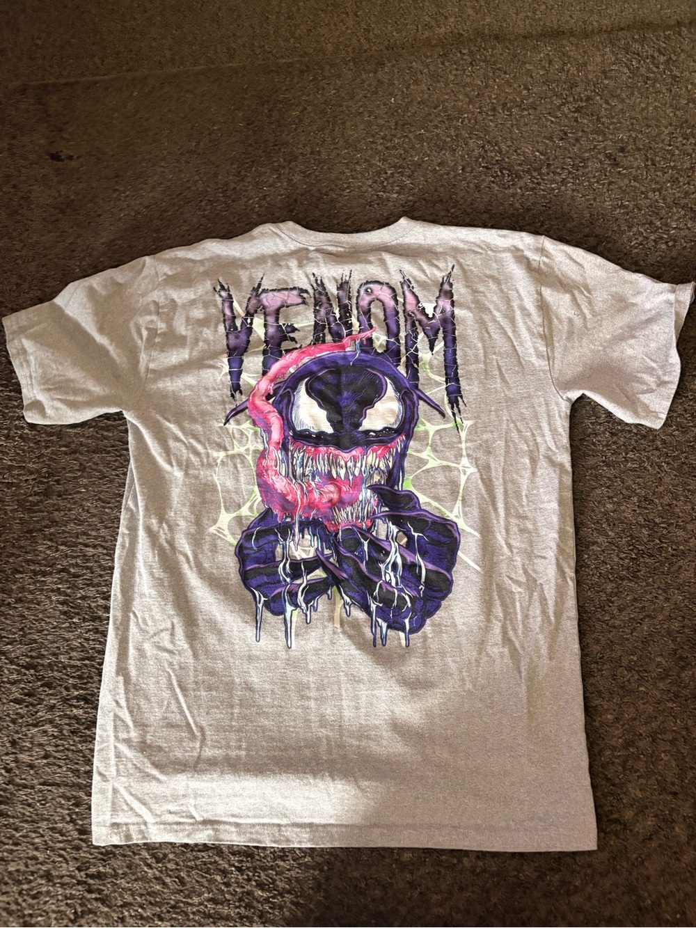 OVERSIZED Venom Graphic Short Sleeve Tee - Light Gray